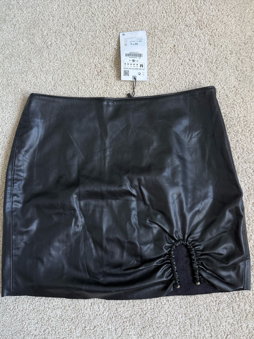 Zara Black Faux Leather Mini Skirt | NWT